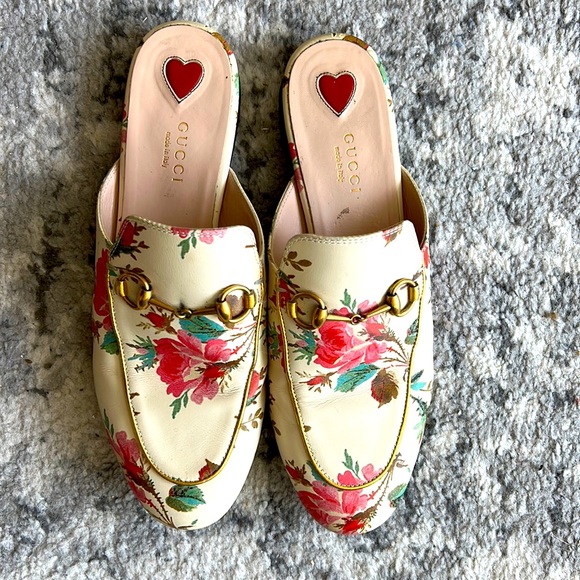 Gucci Princeton Loafers Floral Crème size 38 - Picture 1 of 4